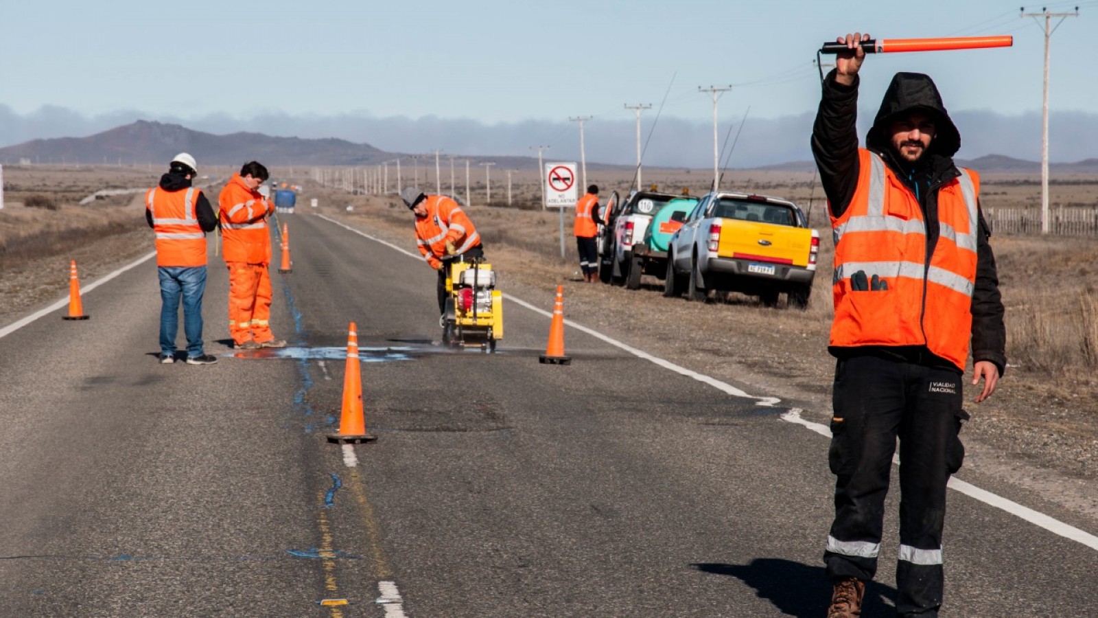Vialidad Nacional realiza trabajos de mantenimiento en la Ruta 3