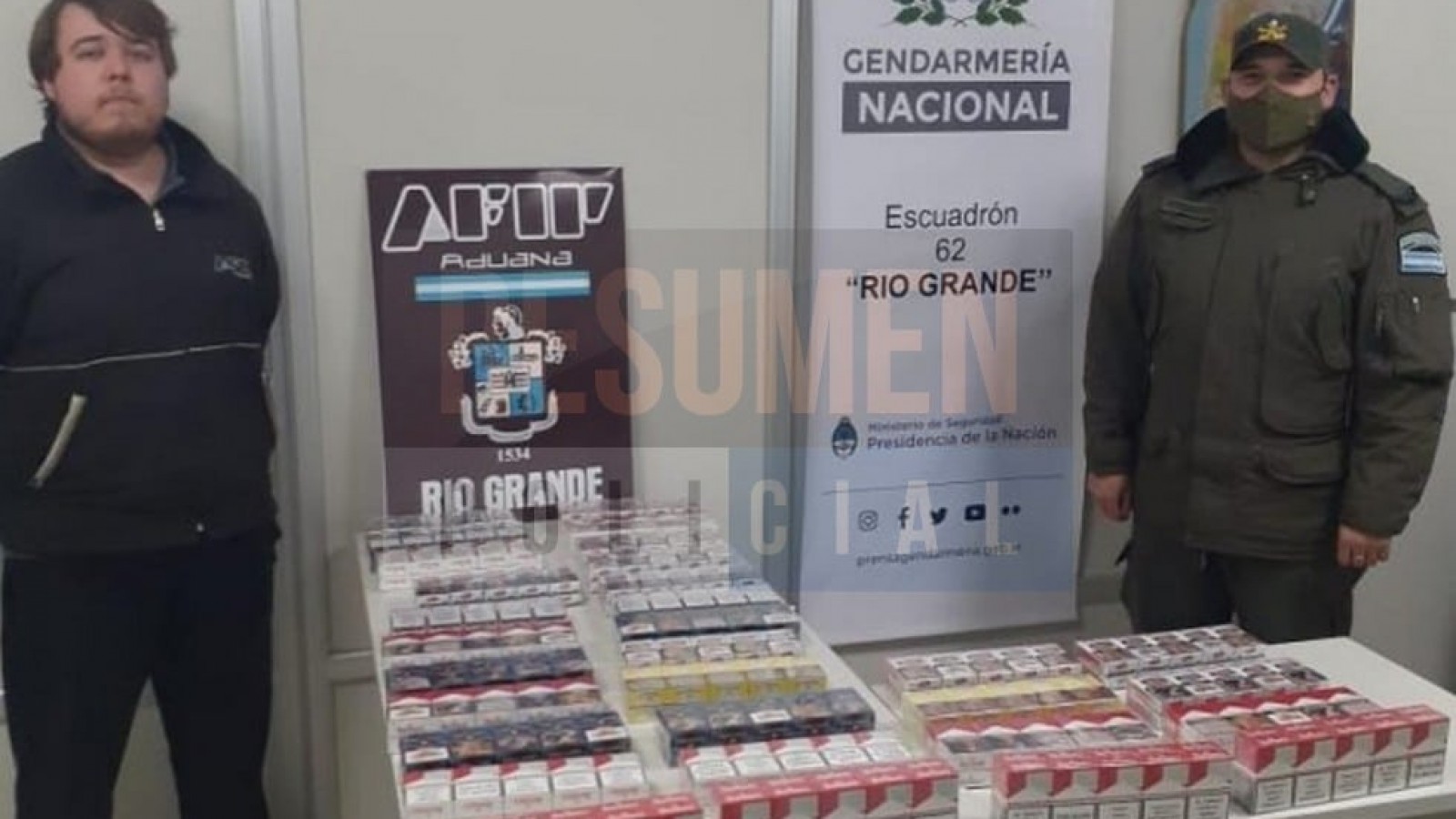 Incautaron cigarrillos en intento de contrabando en un camión que salía de la provincia por San Sebastián