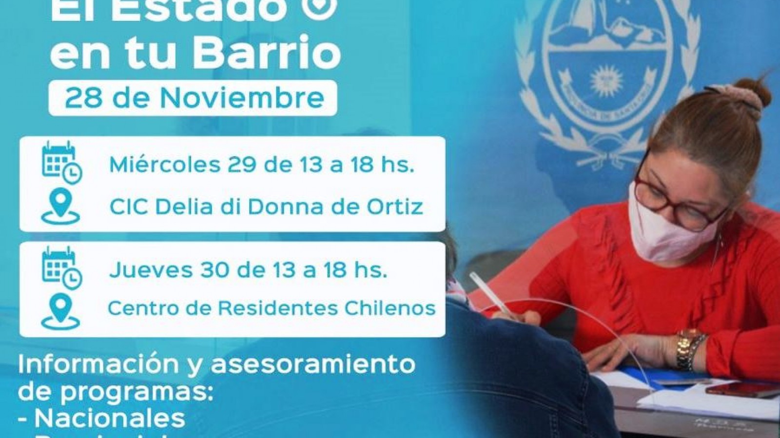 “El Estado en tu Barrio” estará presente en 28 de Noviembre