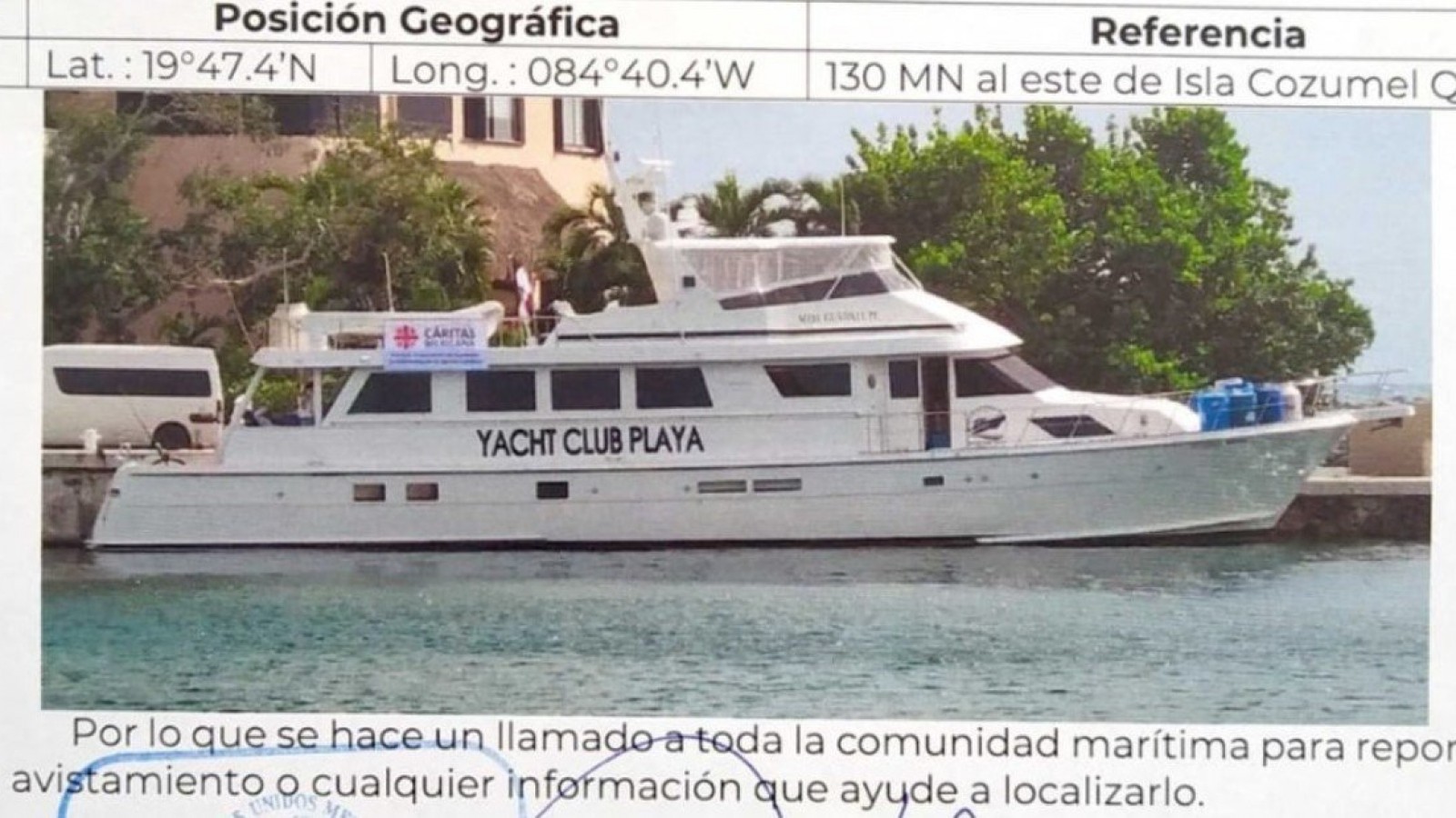 Desapareció un yate con dos argentinos que volvían de entregar ayuda humanitaria en Haití