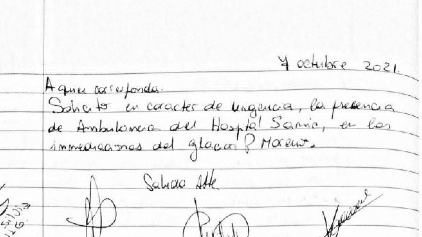 Atención médica en el Glaciar: un tema sin solución, a pesar de los reclamos
