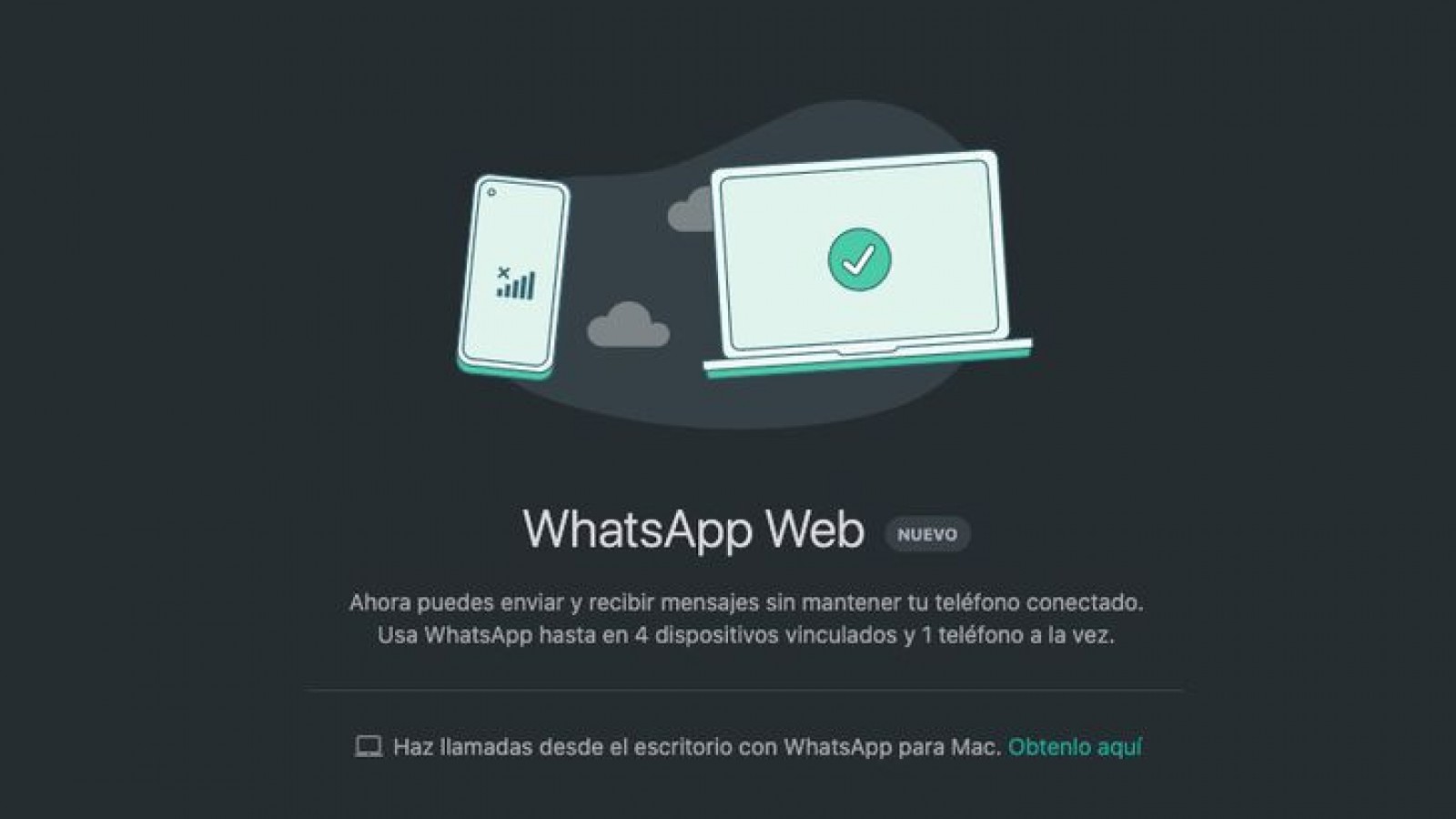 WhatsApp Web ya puede usarse en cuatro dispositivos aunque se tenga apagado el teléfono apagado