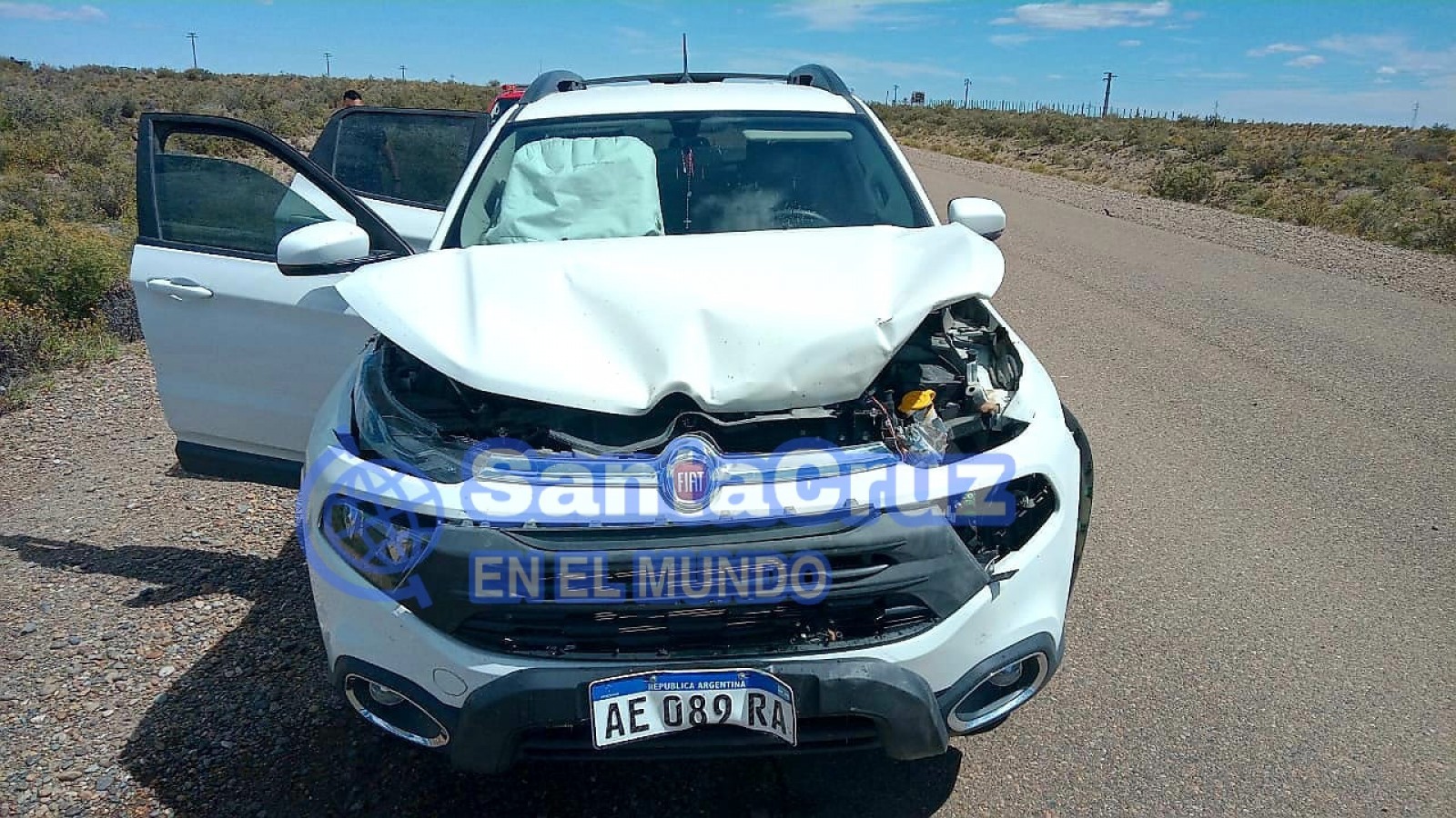 Otro accidente en las rutas de Santa Cruz, chocaron contra un guanaco