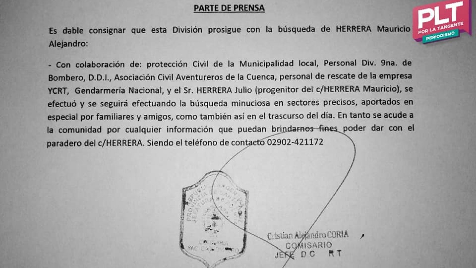 Se cumplen 21 días desde la desaparición de Mauricio Herrera en Río Turbio