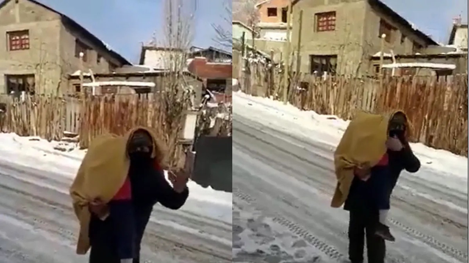 “La llevo en brazos para poder salvarla, porque está gravísima”, dijo el vecino.