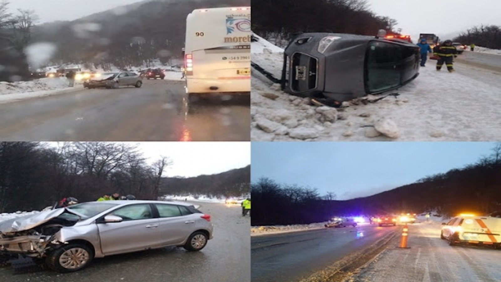 Choque y vuelco con 4 lesionadas en la Ruta 3
