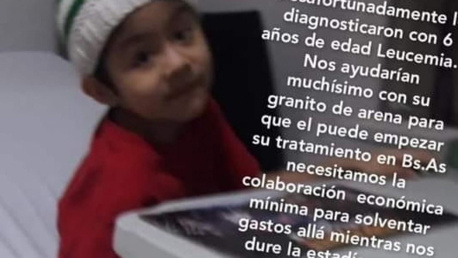 Piden ayuda para que un niño con leucemia pueda comenzar su tratamiento