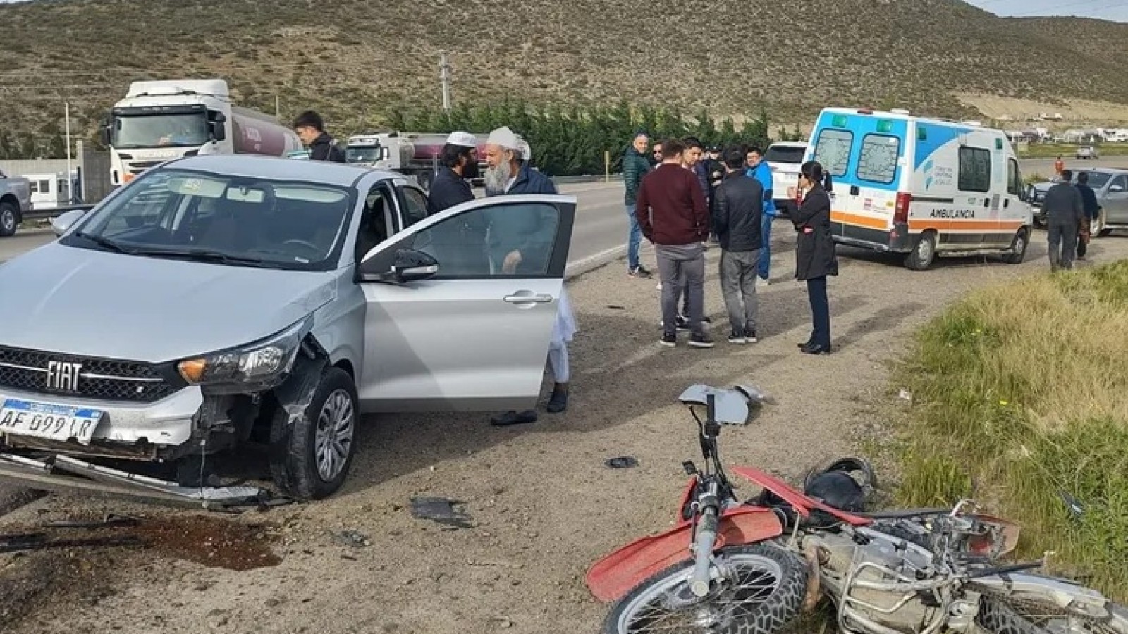 El accidente ocurrió en la ruta, a la altura de Chubut