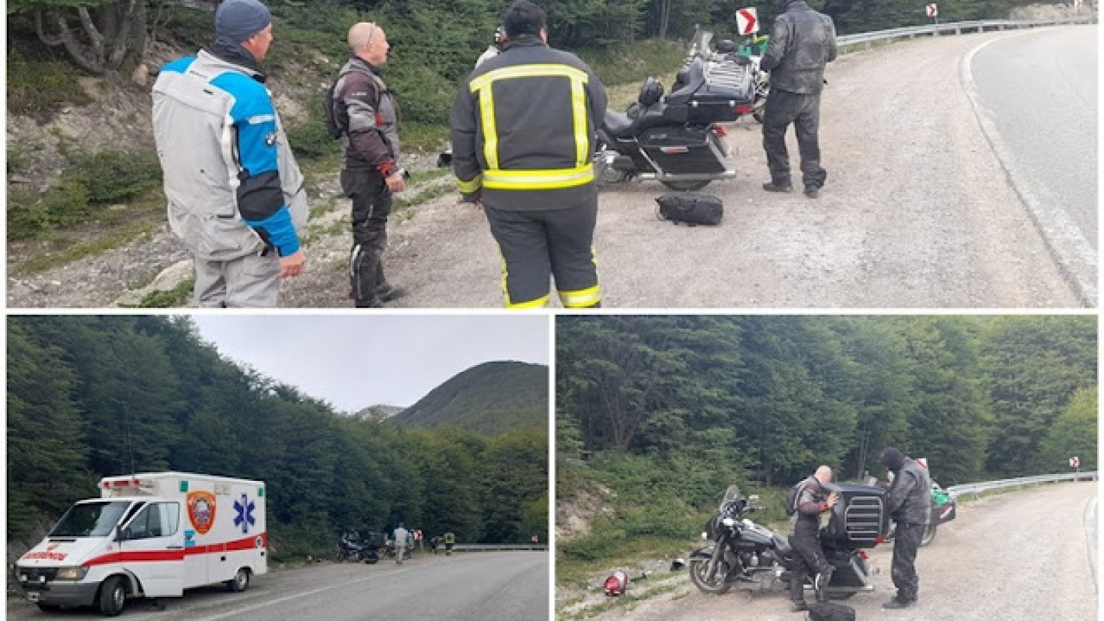 Motociclista brasilero accidentado en la Ruta 3