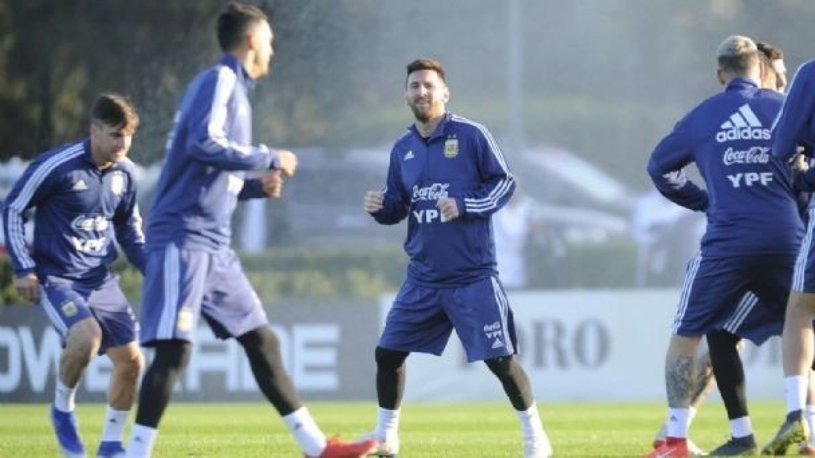 Seleccionado argentino entrenando para la "final" con México
