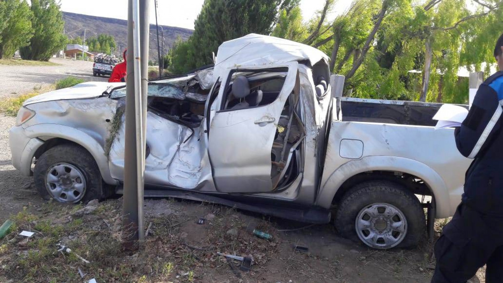Así quedó el rodado que conducía Pérez.