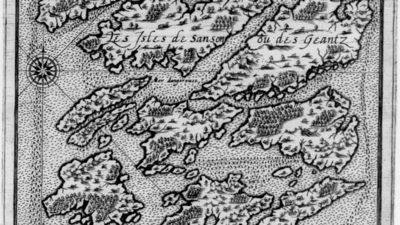 Primer mapa específico de las islas realizado por Andrés de San Martín en 1520.