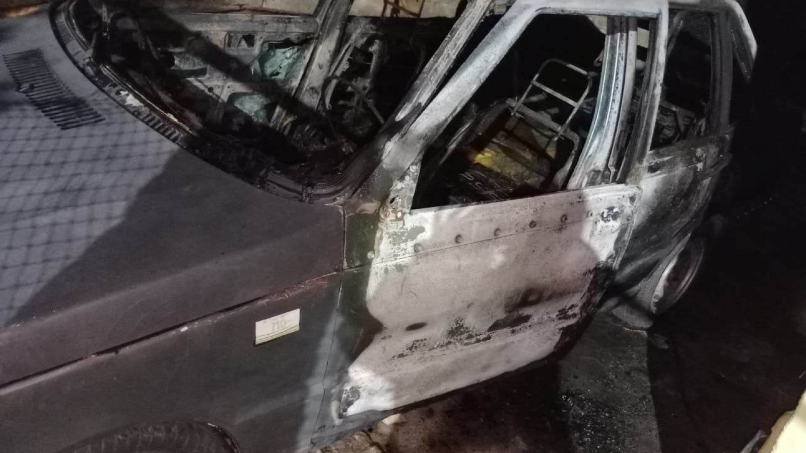 Así terminó uno de los vehículos