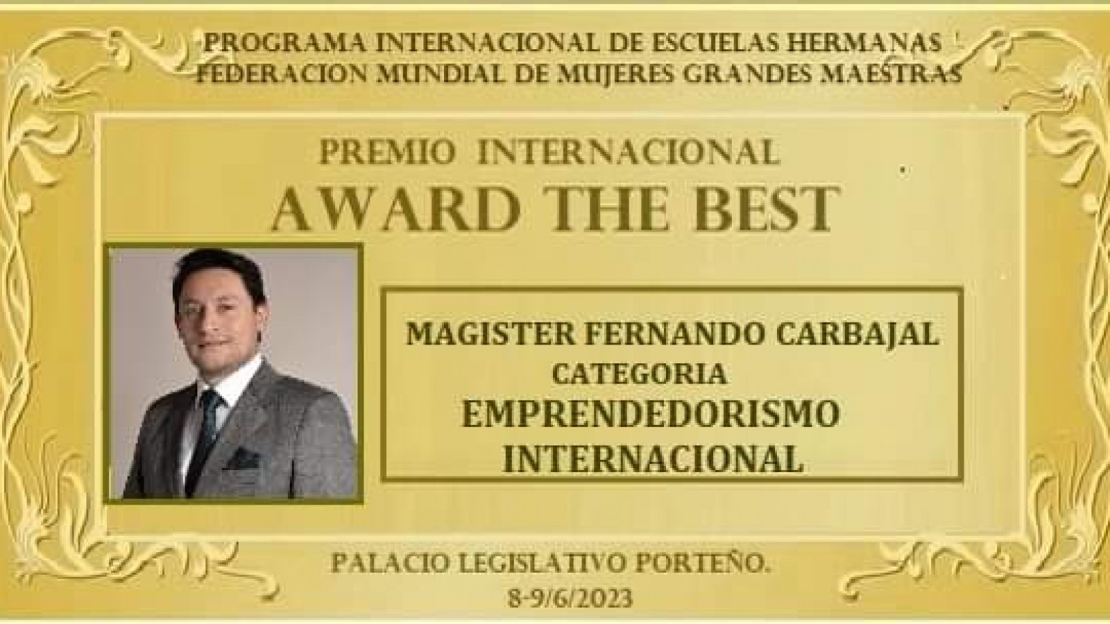 El galardonado es oriundo de Puerto San Julián