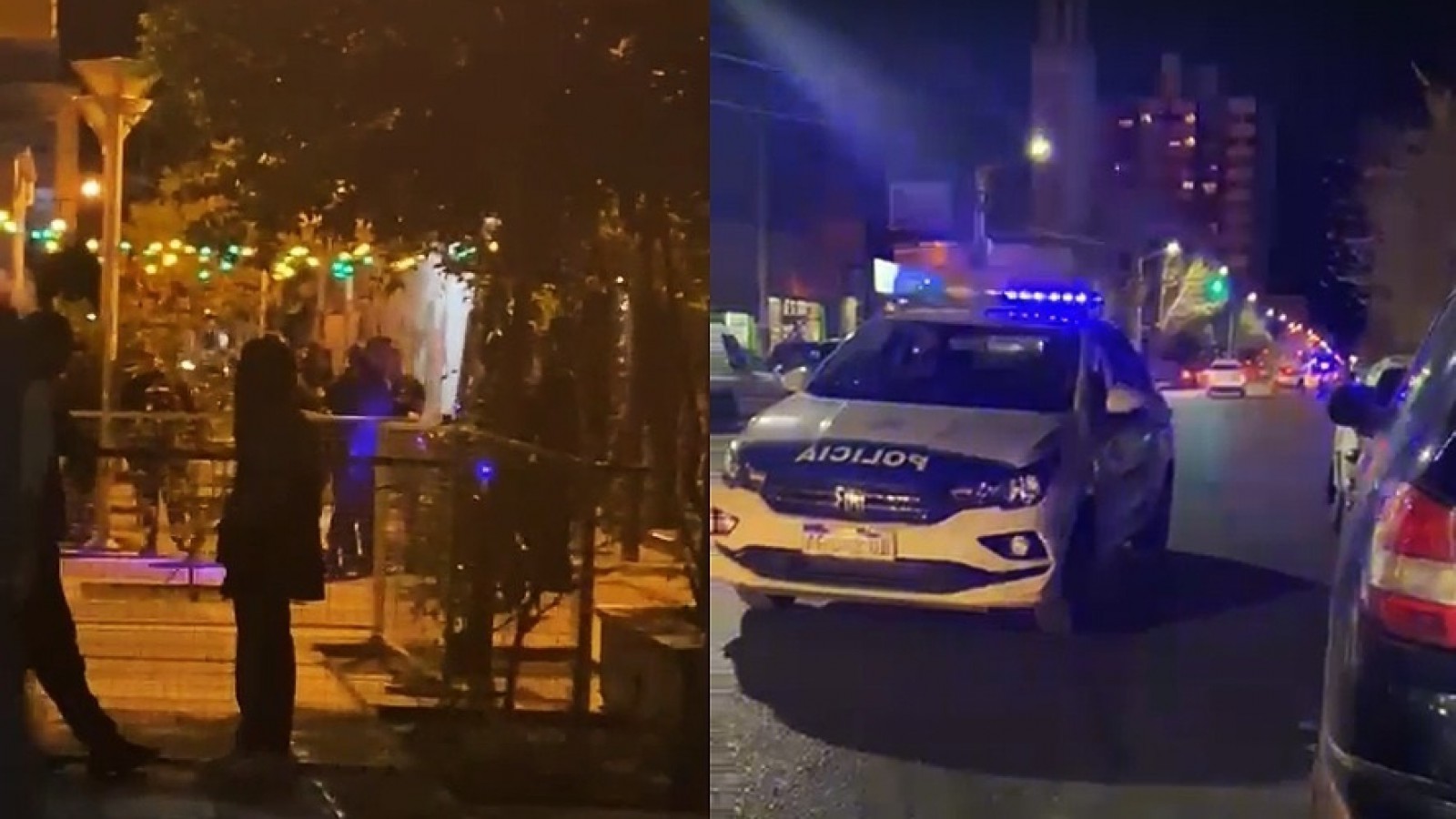 Un joven con marihuana y un operativo de la policía en el centro de Trelew