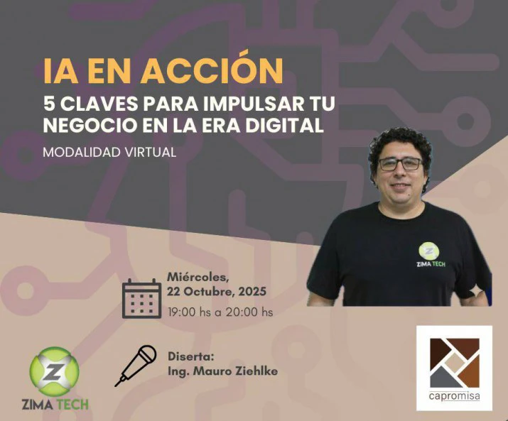 CAPROMISA realiza una charla abierta y gratuita sobre Inteligencia Artificial para emprendedores y PyMEs