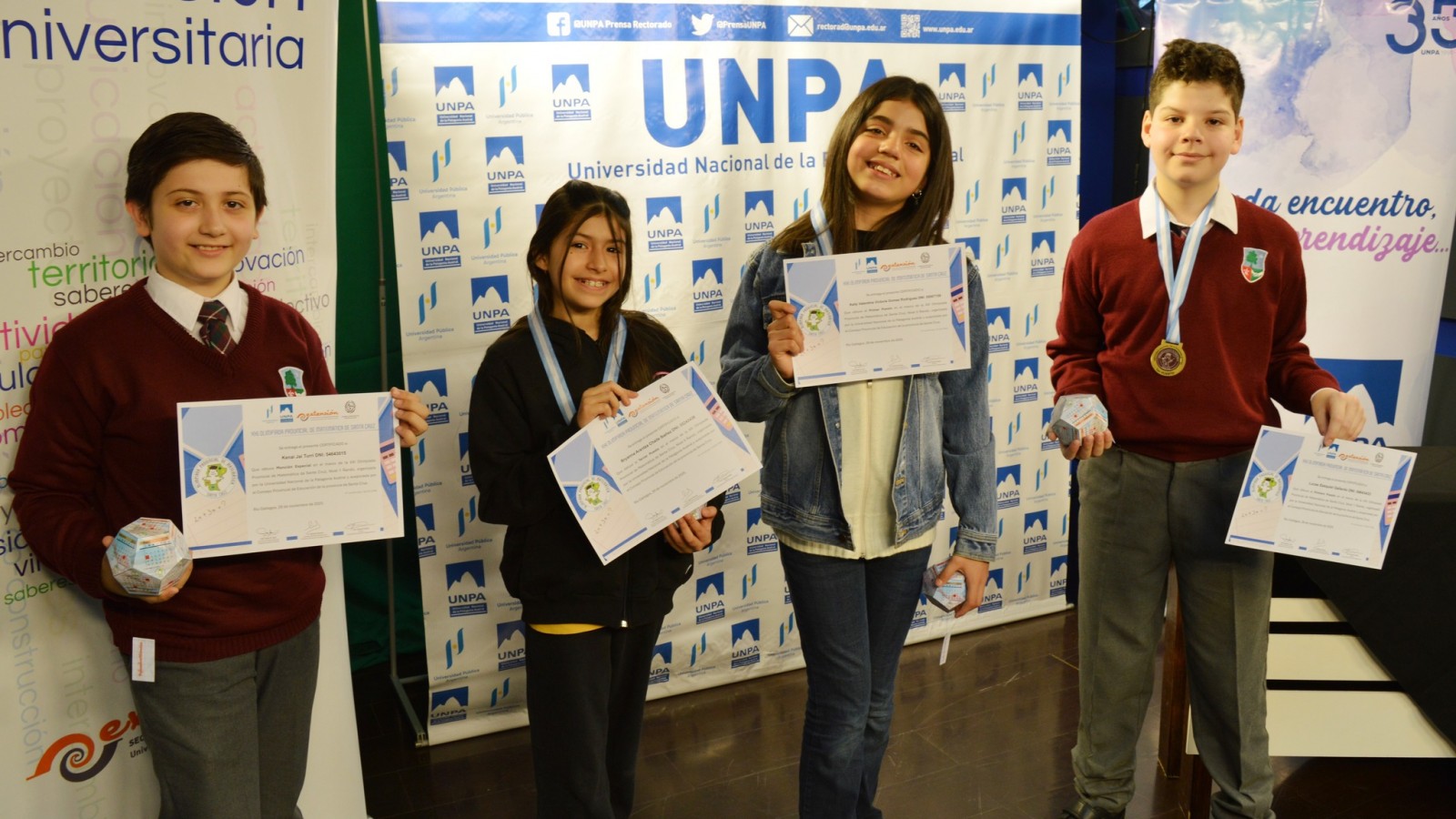 La UNPA premió a estudiantes de Río Gallegos destacados en la Olimpiada Matemática