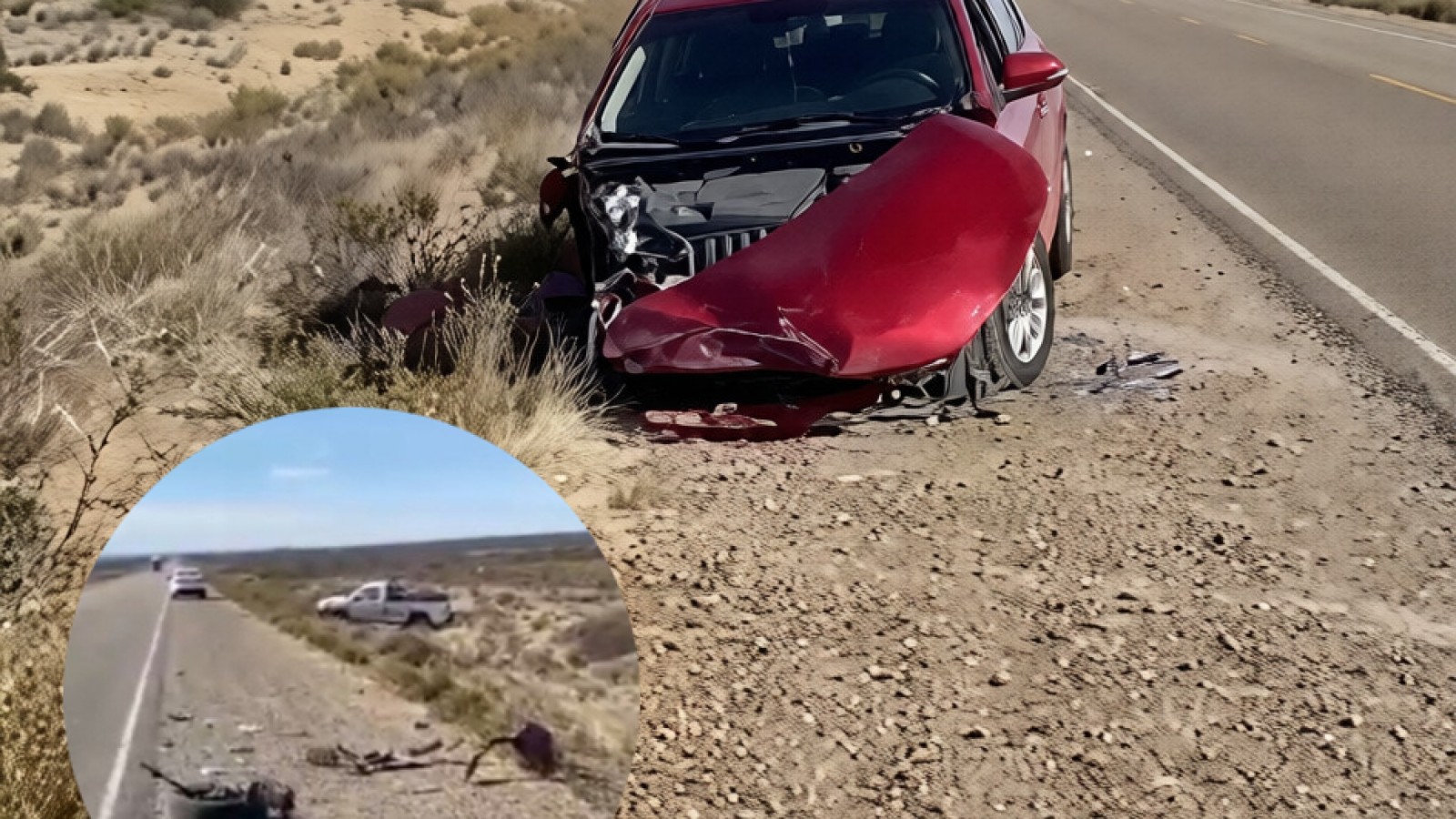 Fuerte choque entre un Toyota Corolla y una camioneta Hilux