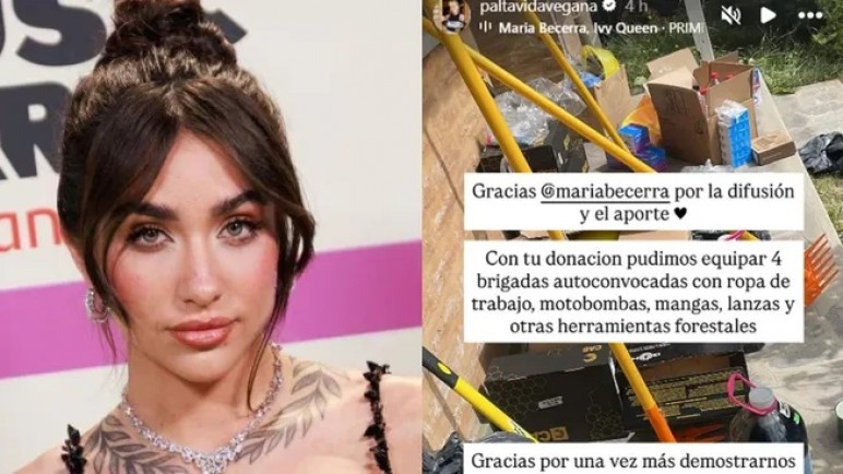 María Becerra colabora con el combate contra los incendios