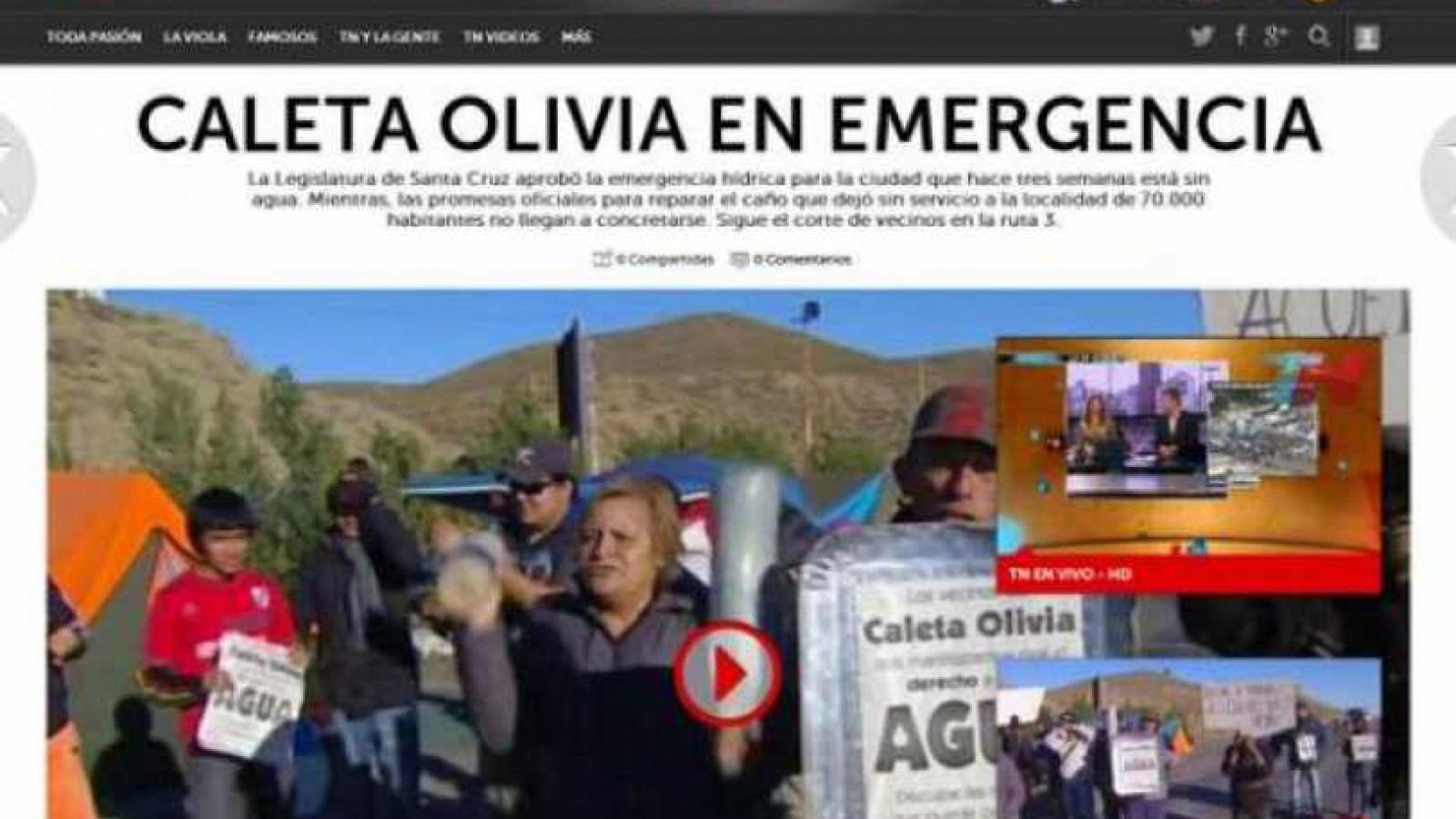 #CaletaOliviaSinAgua: vecinos siguen en la ruta en un reclamo que llegó a los medios nacionales