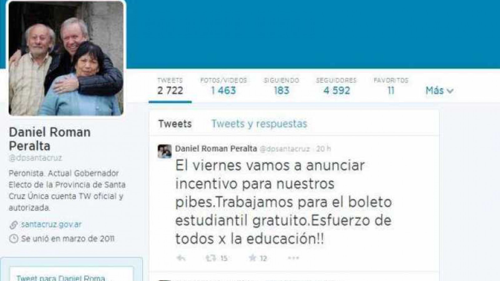 Peralta confirmó que subsidiará el boleto estudiantil para que sea gratuito