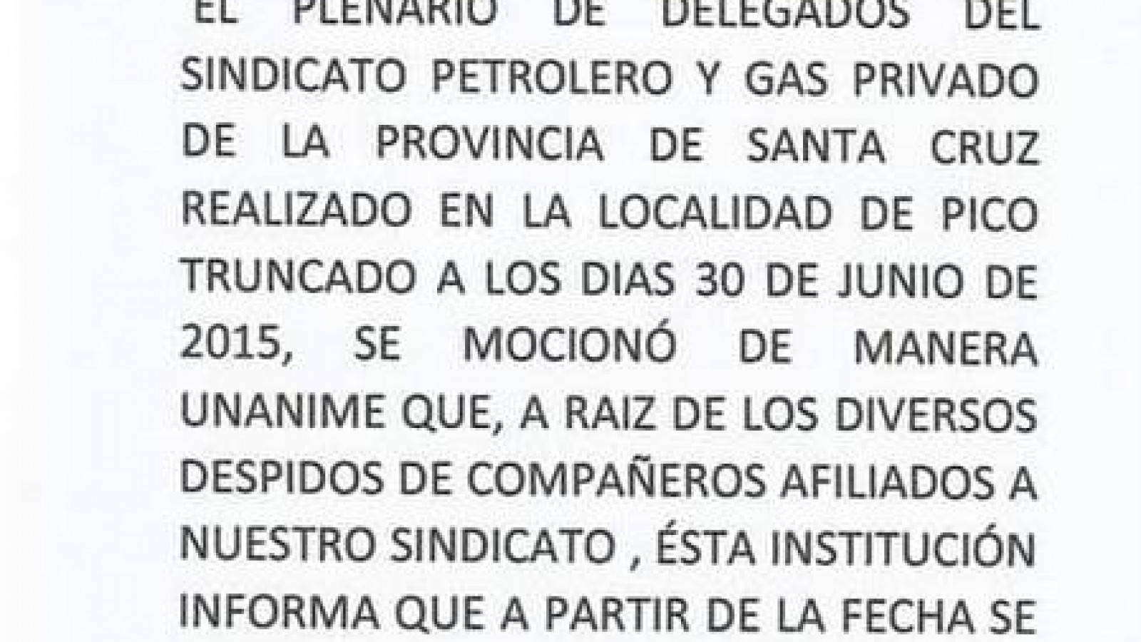 Petroleros de Santa Cruz en alerta y movilización por despidos