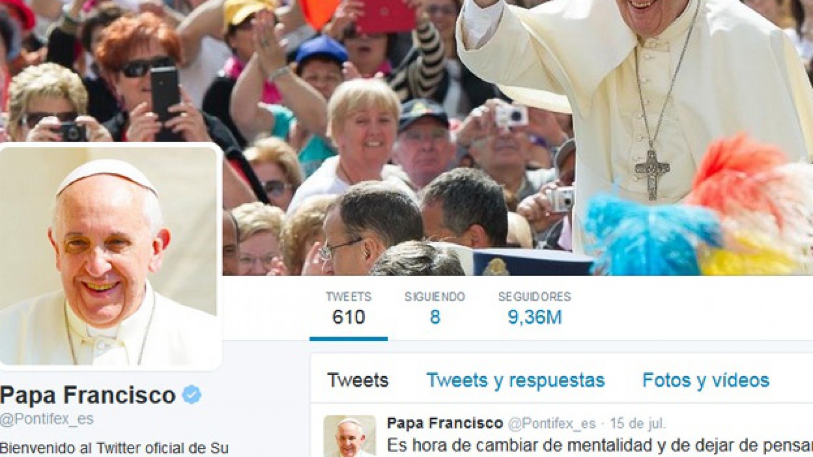 El Papa y sus números en Twitter